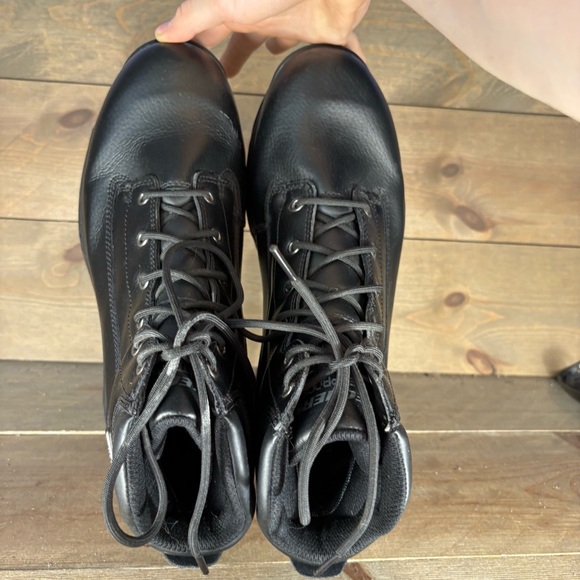 skechers wascana benen mens size 10.5 shoes black leather waterproof work boots - Picture 6 of 8